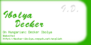 ibolya decker business card